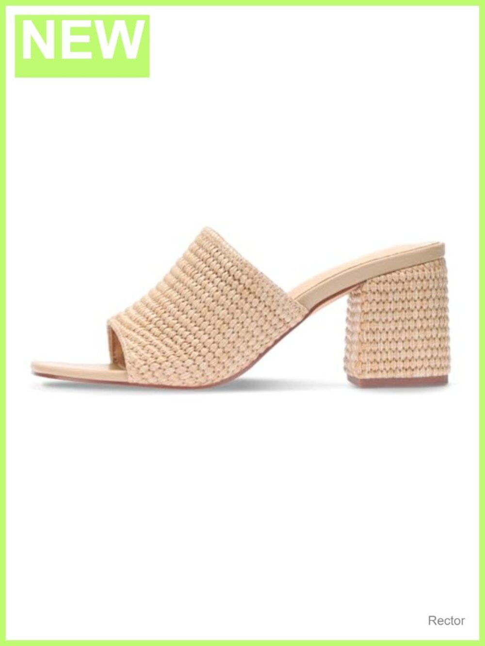 Raffia Block Heel Sandals Square Open Toe Slip On Summer Beach Heels